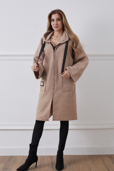 DPARİS Дълга яке с качулка и два джоба