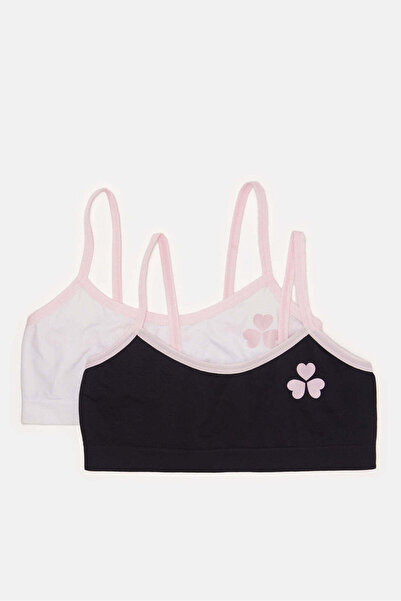 REDTAG Senior Girls Pink And Black Bra Set (Pack Of 2)
