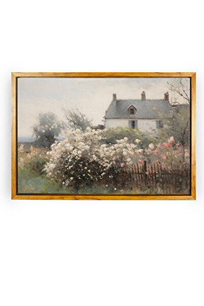 ALAYRA International لوحة فنية جدارية من القماش بعنوان "المنزل والزهور" - لوح...