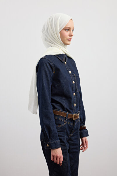 Qef Organic Crash Shawl Ecru