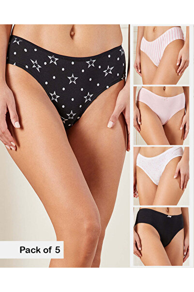 REDTAG Women Assorted Bikini Brief Set (Pack of 5)