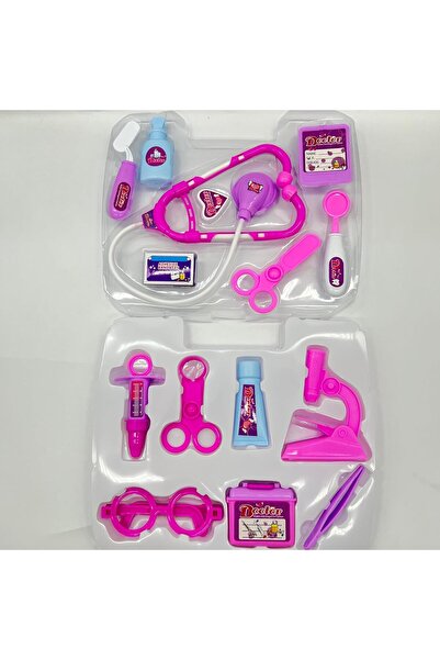 TOY GARDEN Kids Role Play Portable Doctor Set, 14-Piece Medical Kit (Pink)