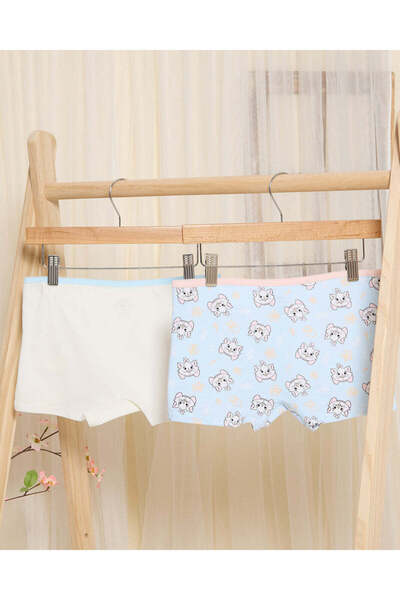 REDTAG Senior Girls Blue And Pink Marie Print Boxer Brief Set (Pack of 2)