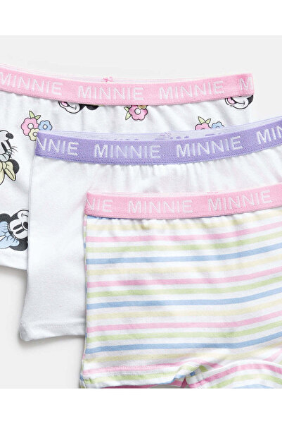 REDTAG Girls Assorted Minnie Mouse Print Boxer Set (Pack of 3)
