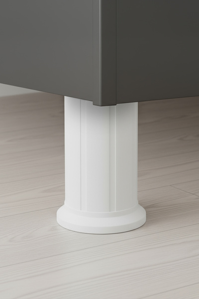 Badem10 Keson 1 Piece 10 cm White Plastic Furniture Base Tv Unit Heightening Leg Support Leg