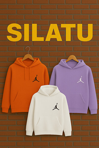 SILATU Hooded Baskett (Orange-White-Lila) 3-Piece Sweat