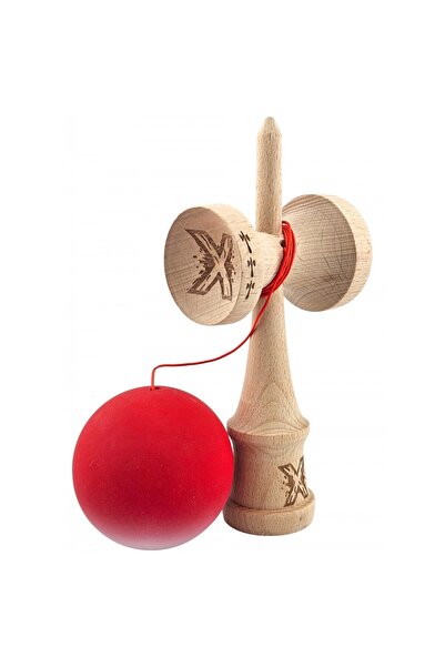 LEIBOO Kendama X Original, Profesionala, Lemn, Bila, Big Cups, Rubber Grip, 18cm, RULMENT, Ros-Alb