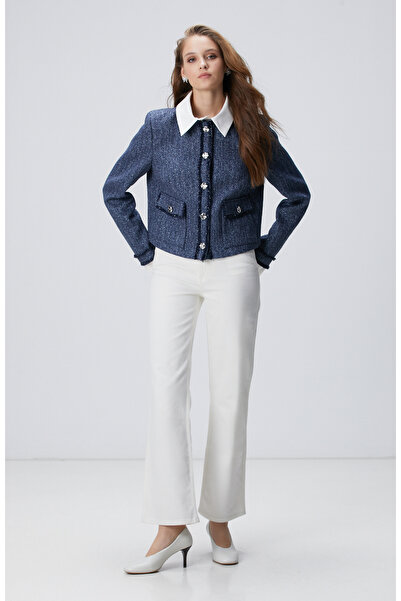 Network Lacivert Desenli Ceket