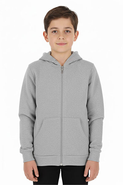 CRASSİ Boy's Cardigan 2 Yarn Fleece-Lined Back Printed