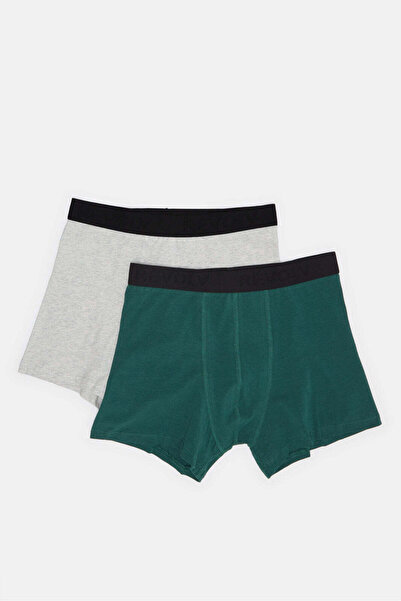 REDTAG Men Grey And Green Boxers Brief Set (Pack of 2)