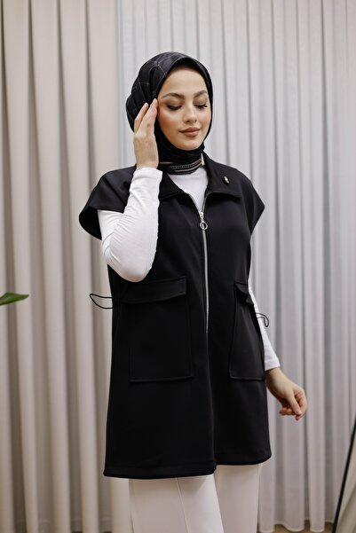 MOONSC Double Pocket and Zippered Tesuture Vest