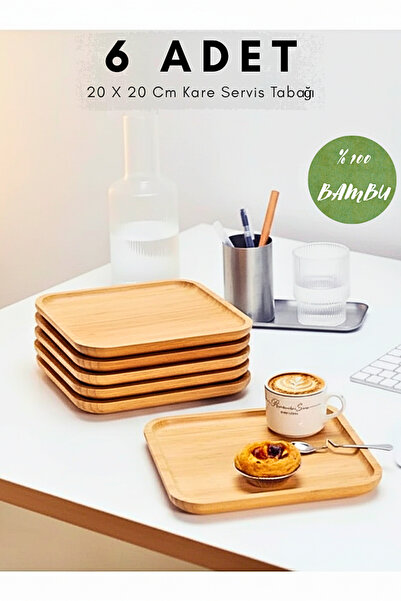 Penthouse 6 Adet 20 x 20 cm Kare Servis Tabağı, Sunumluk