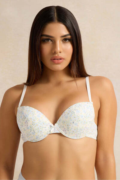 REDTAG Women Assorted Printed Push Up Bra (Pack of 3)