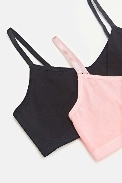 REDTAG Senior Girls Pink And Black Bra Set (2 Piece)