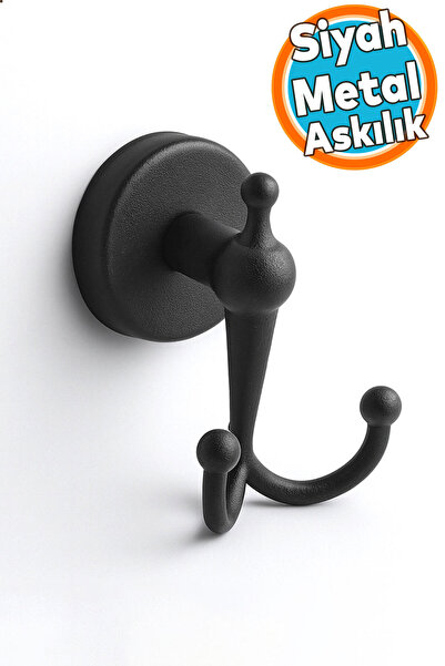 NZB İkili Askılık Vidalı Paslanmaz Metal Duvar Askısı Banyo ve Mutfak İçin Ma...