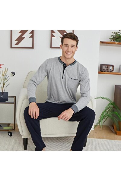 Etoile 6006 Men's Winter Medium Thick Three Button Pajamas Suit