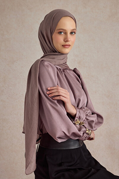 Qef Organic Crash Shawl Plum Plum