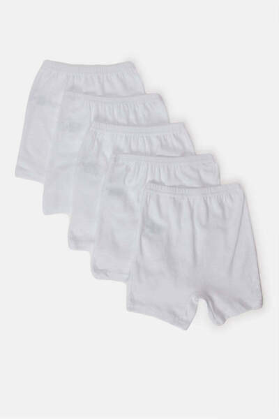 REDTAG Girls White Solid Basic Half Pant (Pack of 5)