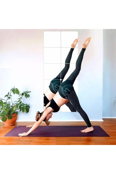 Slasa Self Adhesive Acrylic Mirror Tiles 4 Pack 8x8 Inch – 2MM Thick Flexible Sheets