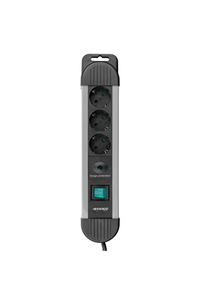 S-LINK Spgks03 1.5M 3G1.5Mm2 900 Joule 3Lü Akım Korumalı Gri Priz Çoklayıcı