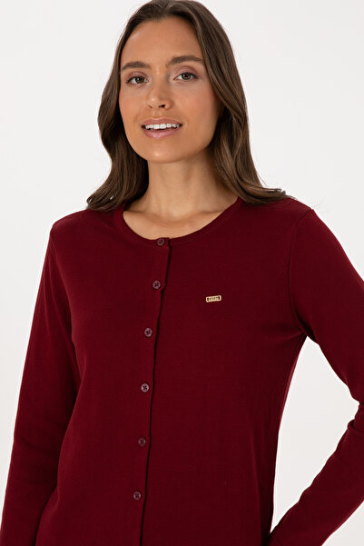 U.S. Polo Assn. Women's Burgundy Basic Knitwear Cardigan 50307719-Vr014