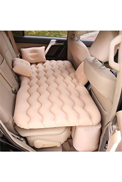 sharpdo Car Air Mattress Bed Inflatable with 2 Air Pillows for For Outdoor Camping(Beige/ 2 * Storage Piers)