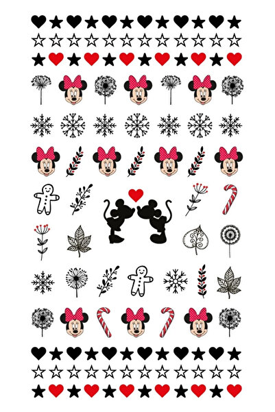 Le Mabelle Kırmızı Minnie Temalı Kız Çocuk Tırnak Sticker