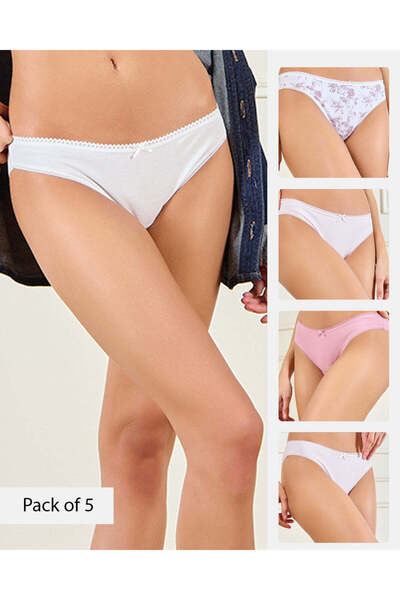 REDTAG Women Assorted Bikini Brief Set (Pack of 5)