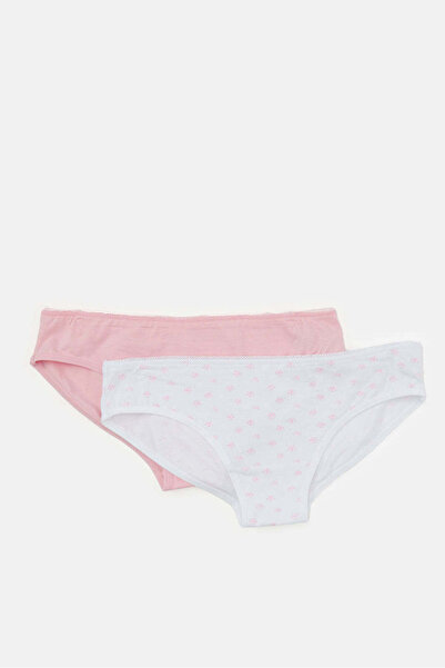 REDTAG Senior Girls Pink And White Floral Print Brief (Pack of 2)