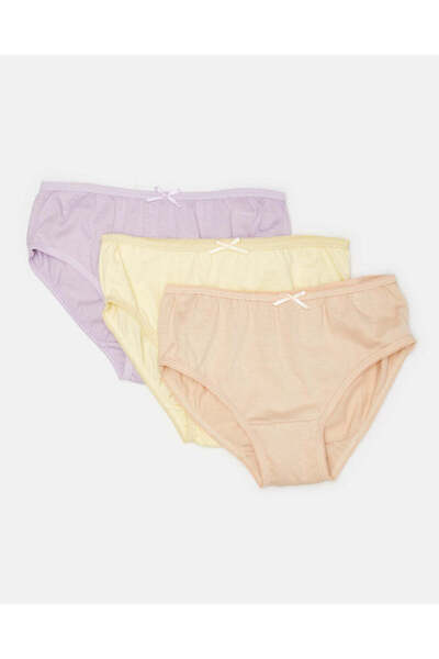 REDTAG Girls Assorted Plain Brief Set (Pack of 3)