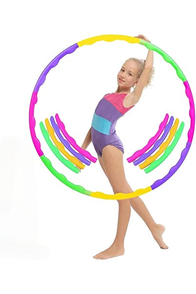 TOY GARDEN حلقات هولا قابلة للتعديل للأطفال - من 6 إلى 8 أقسام قابلة للفصل والتثبيت معًا، حلقات تمارين ملونة