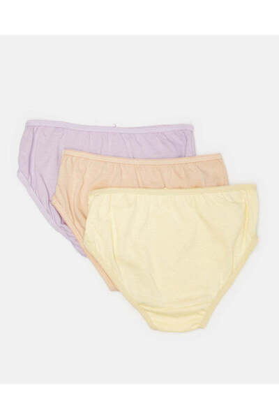 REDTAG Girls Assorted Plain Brief Set (Pack of 3)