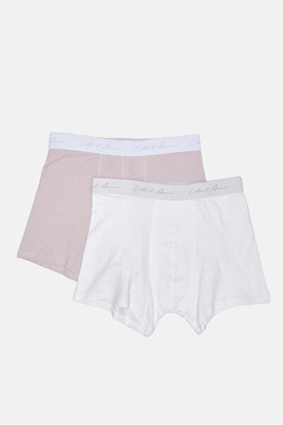 REDTAG Men White And Beige Solid Hipster Set (Pack of 2)