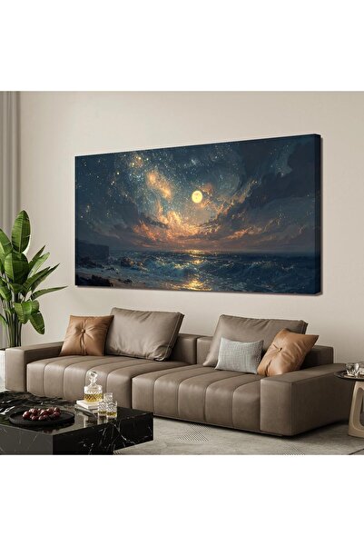 ALAYRA International لوحة فنية جدارية من قماش أمواج البحر والشاطئ (60×120 سم)...