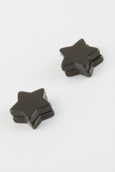 ZERO LAND Drnds Star Magnet (95417) Earring-Silver Color