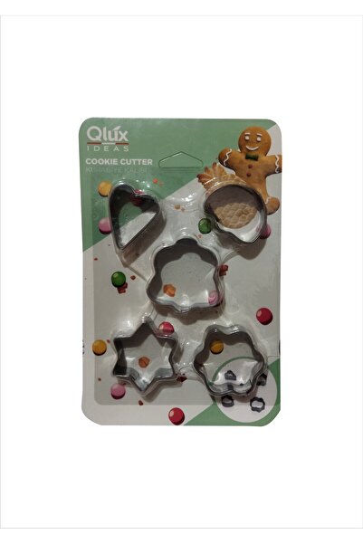 Qlüx Qlux 5-Piece Metal Cookie Mold Metal Standard Gray 5 Tr