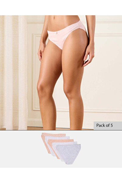 REDTAG Women Assorted High -leg Brief Set (Pack of 5)