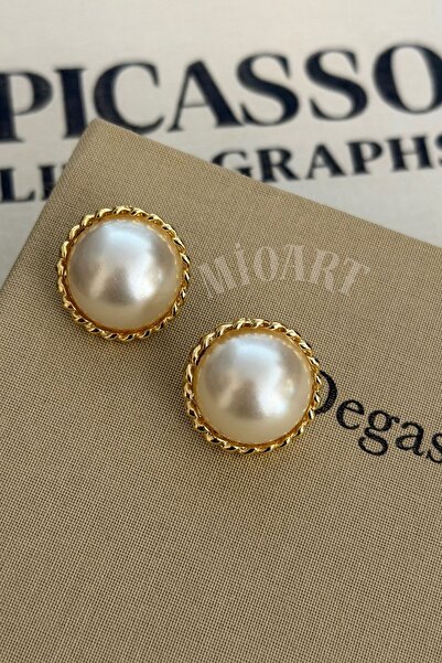 MioArt Women's Button Model Earrings