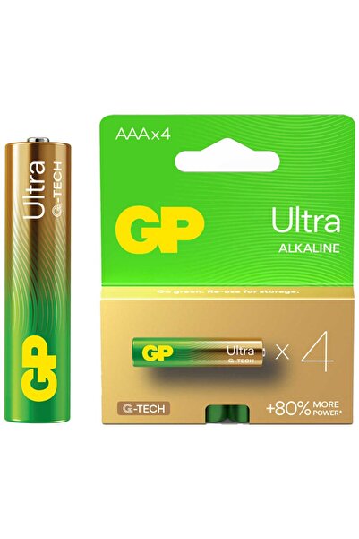 GP G-Tech Lr03 Aaa Boy Ultra Alkalin İnce Kalem Pil 4'Lü Paket Gp24Aumb-U4