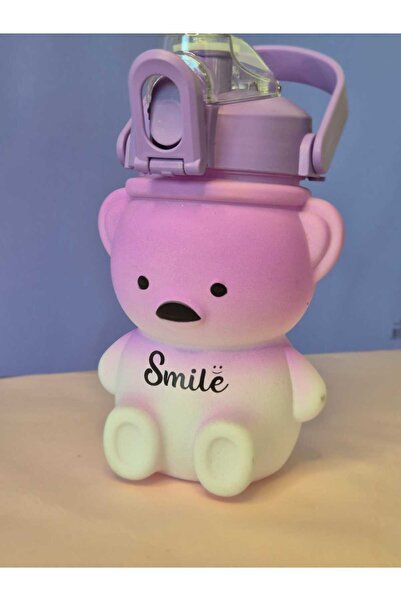 LEVA Smile Water Bottle 800 ml Blue with Bear