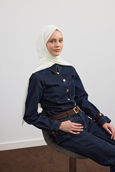 Qef Organic Crash Shawl Ecru