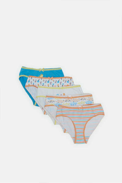 REDTAG Girls Assorted Printed Brief Set (Pack of 5)