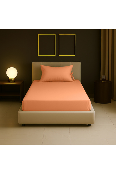 Sabia طقم ملاءات مفردة مطاطية 100% قطن عضوي 100 × 200 سم 30 سم ارتفاع 62 سلكًا (155 TC)