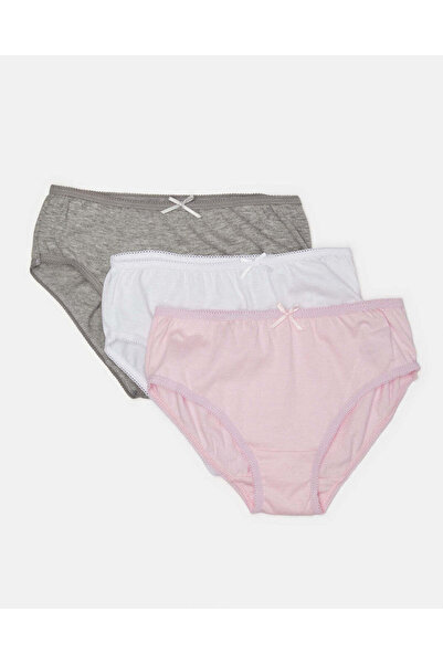 REDTAG Girls Assorted Plain Brief Set (Pack of 3)