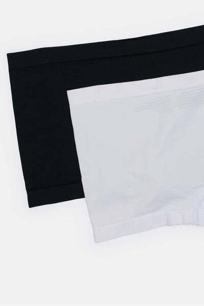 REDTAG Senior Girls White And Black Boxer Brief Set (Pack Of 2)