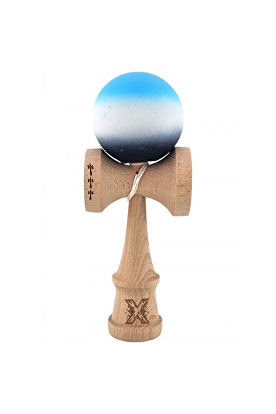 LEIBOO Kendama X Original, Lemn, Bila, Aderenta, Big Cups, Rubber Grip, RULMENT, 18 cm, Albastru-Violet