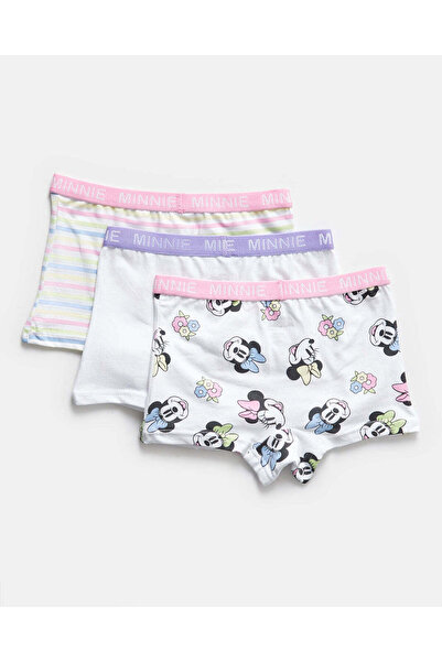 REDTAG Girls Assorted Minnie Mouse Print Boxer Set (Pack of 3)