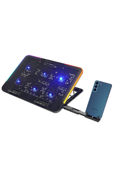 Rampage Sixpower R9 6 Fan Rgb Işıklı Telefon Tutuculu Notebook Soğutucu