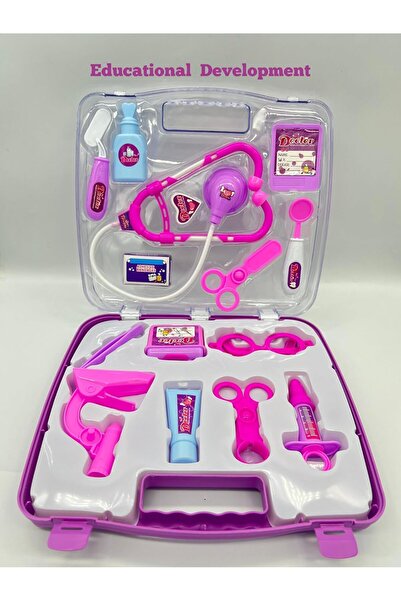 TOY GARDEN Kids Role Play Portable Doctor Set, 14-Piece Medical Kit (Pink)
