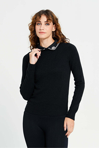 REDTAG Women Black Embellished Pullover